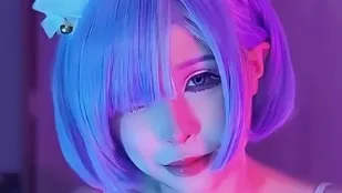 コスプレ・レム 密着愛撫で焦らされ 喉奥フェラで咥え込み 騎乗位で精液搾り尽くし中出し 婉婉兒