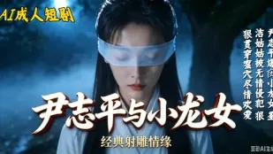 尹誌平が小龍女を爆突き AI成人短劇 白衣の女が目隠しされ男に後ろから突然触られ誘惑 肉棒を後ろから突かれる