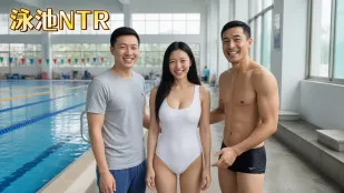 プールNTR 淫乱人妻がプールでマッチョコーチと密会 AI成人短劇 水中で深喉フェラ 激しく乱暴にセックス