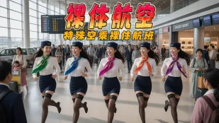 裸体航空 AI成人短劇 特殊キャビンアテンダント裸体フライト 機内で美女CAが上半身裸で淫パー開催 視覚の饗宴